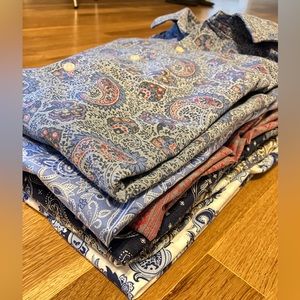 Lot NEW 6 Daniel Cremieux Paisley Medium Button Front Men’s Shirts